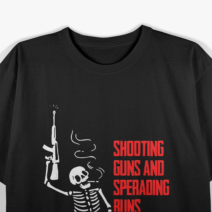 Shooting Guns and Spreading Buns – Funny BBQ & Firearms Lover T-Shirt