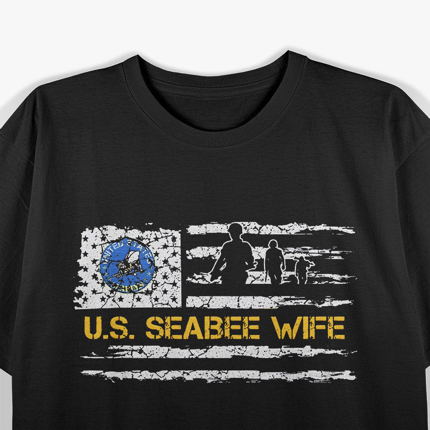 U.S. Seabee Wife: Strength, Love, Support T-Shirt