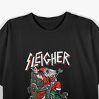 Ugly Christmas Sweater Sleigher Heavy Metal Santa T-Shirt