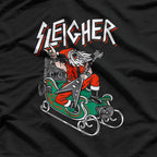 Ugly Christmas Sweater Sleigher Heavy Metal Santa T-Shirt