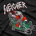 Ugly Christmas Sweater Sleigher Heavy Metal Santa T-Shirt