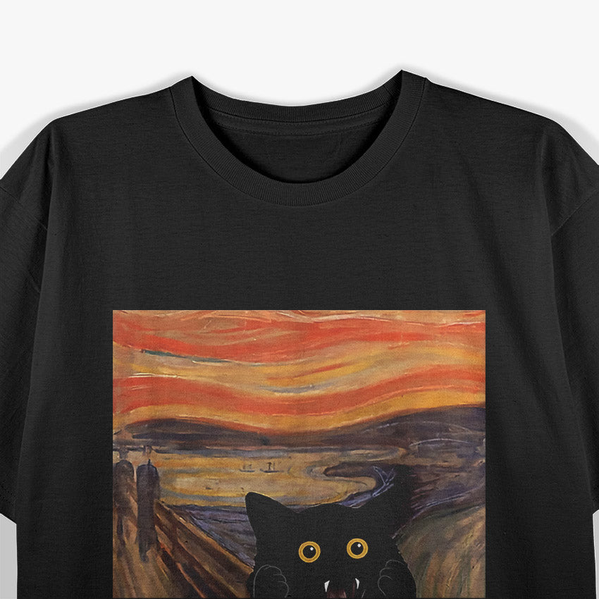 The Scream Parody – Munch Cats & Mice Funny Art Design T-Shirt