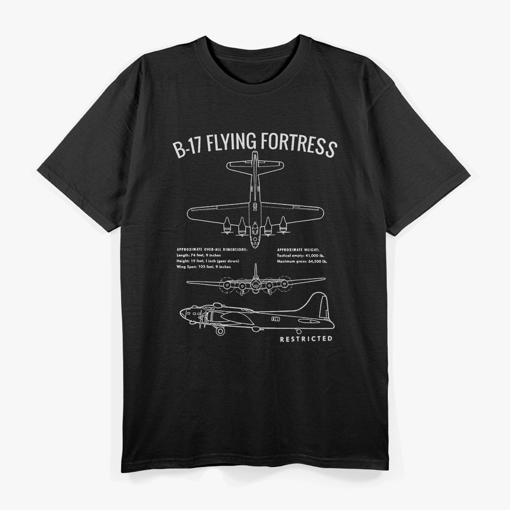 World War II B-17 Bomber Military History Warplane T-Shirt