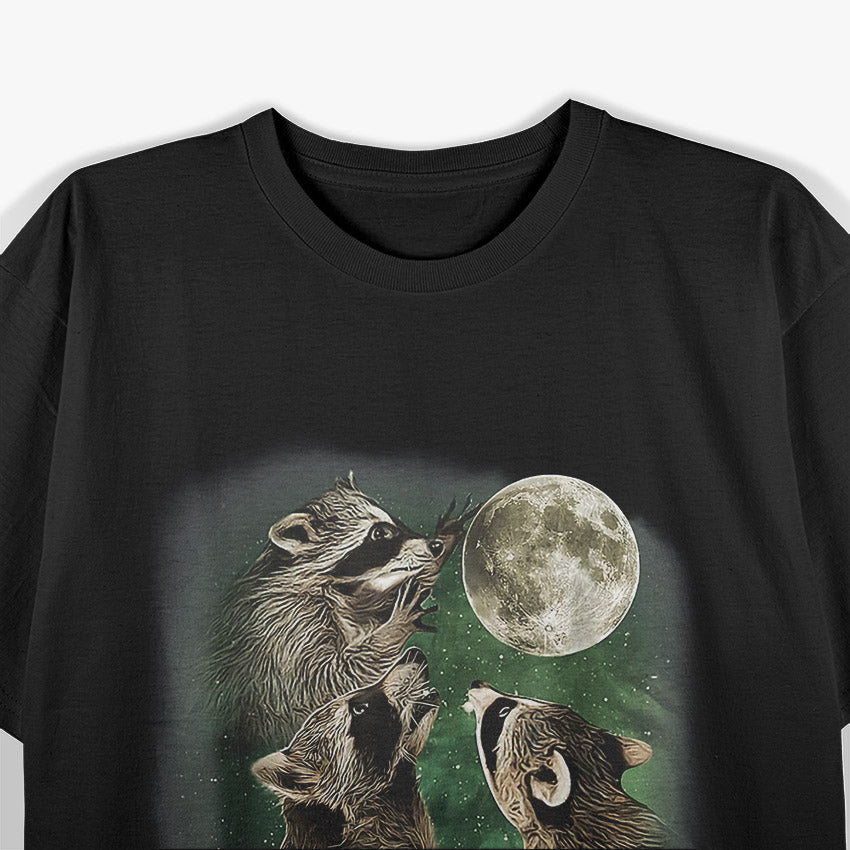 Three Raccoon Moons – Funny Trash Panda Cosmic Space Animal T-Shirt