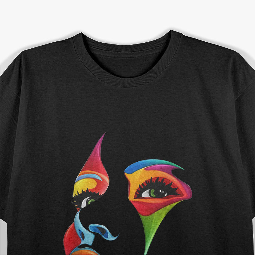 Abstract Woman - Colorful Art Face T-Shirt