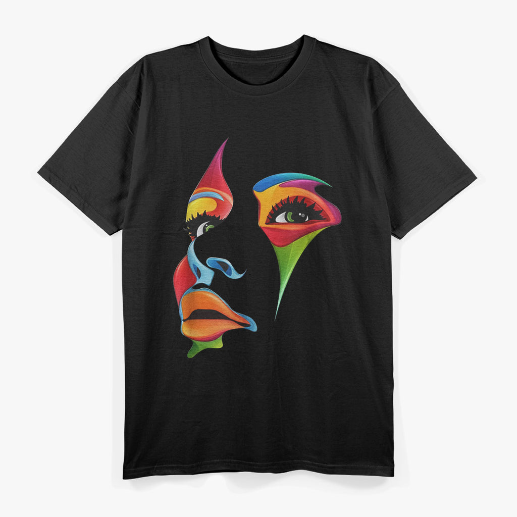 Abstract Woman - Colorful Art Face T-Shirt