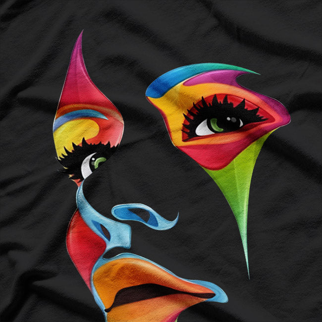 Abstract Woman - Colorful Art Face T-Shirt