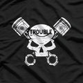 Motorcycle Skull and Pistons, Motorcycle Enthusiast T-Shirt