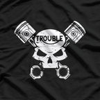 Motorcycle Skull and Pistons, Motorcycle Enthusiast T-Shirt