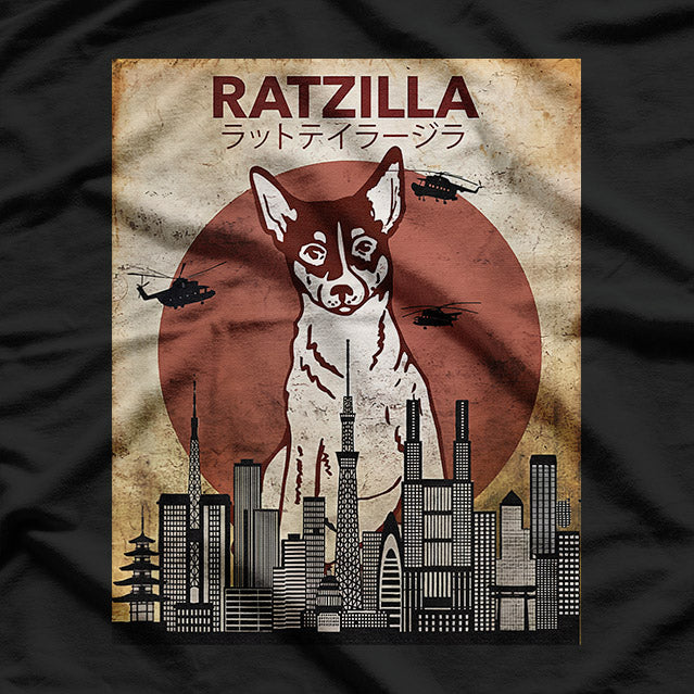 Ratzilla The Rat Terrier Monster Funny Dog T-Shirt