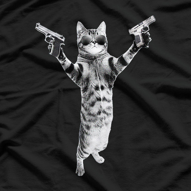 Cat with Gun: Fiercely Cute T-Shirt