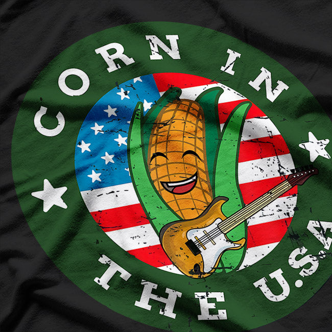 Vintage Corn Pun – American Flag Corncob Funny Joke T-Shirt