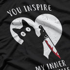 You Inspire My Inner Chaos Funny Mischievous Cat Lover Meme T-Shirt