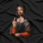 Mona Lisa Middle Finger Funny Classic Art Parody Statement T-Shirt
