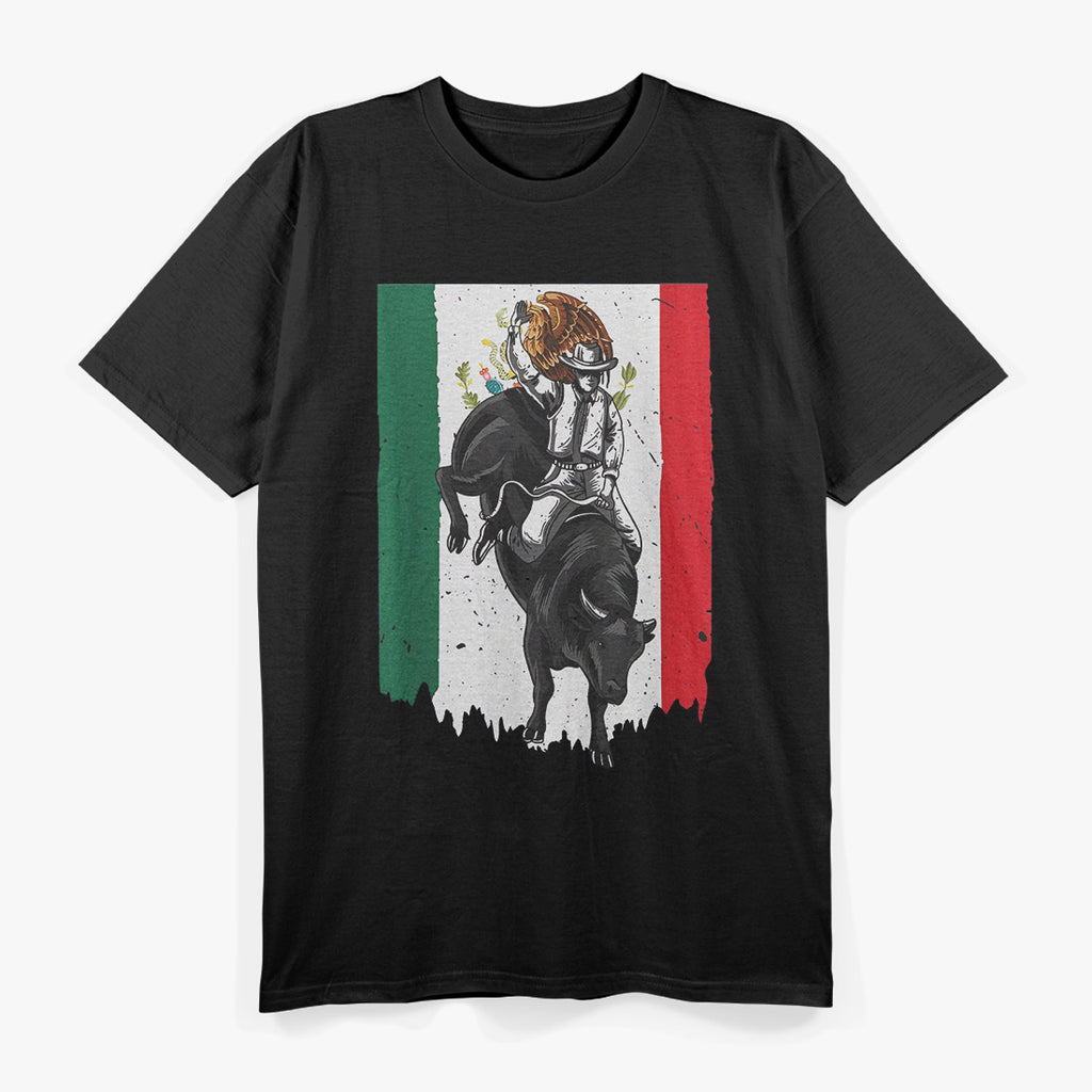 Distressed Mexican Flag Cowboy Western Pride Graphic T-Shirt