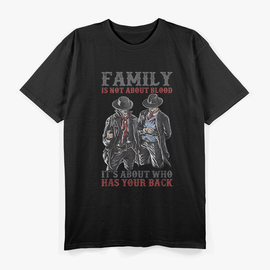 Family Over Blood – Heartfelt Quote Graphic T-Shirt