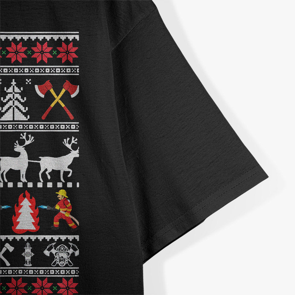 Firefighter Ugly Christmas Sweater T-Shirt