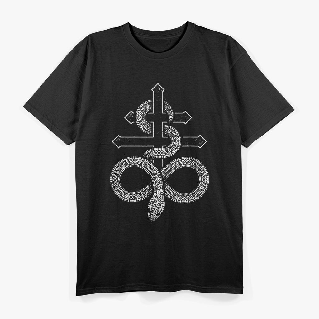 Satanics Snake Leviathan Cross Occult Symbol T-Shirt