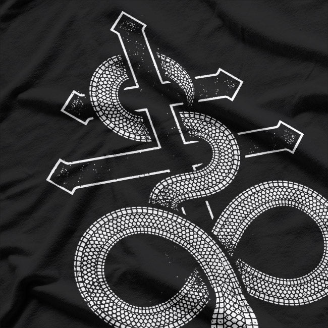 Satanics Snake Leviathan Cross Occult Symbol T-Shirt