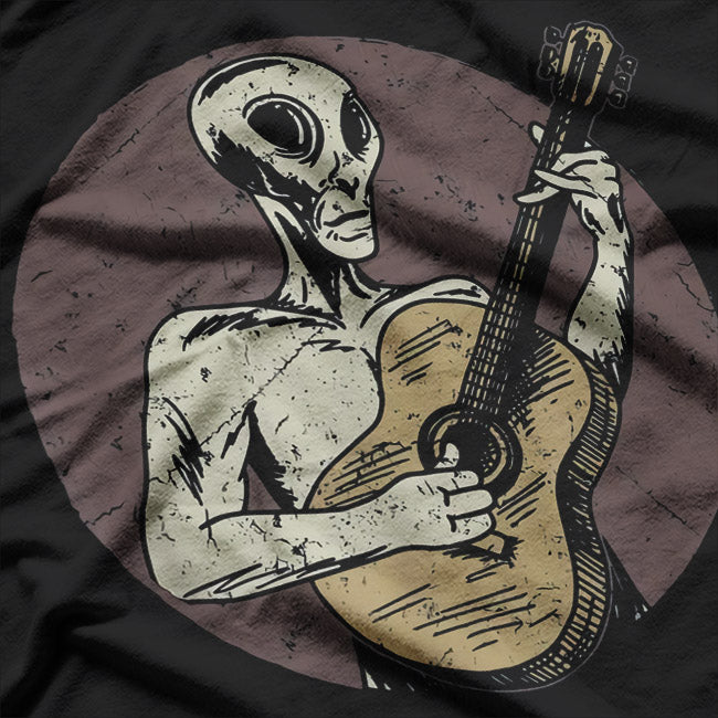 Alien Playing Guitar: Intergalactic Rock Star T-Shirt