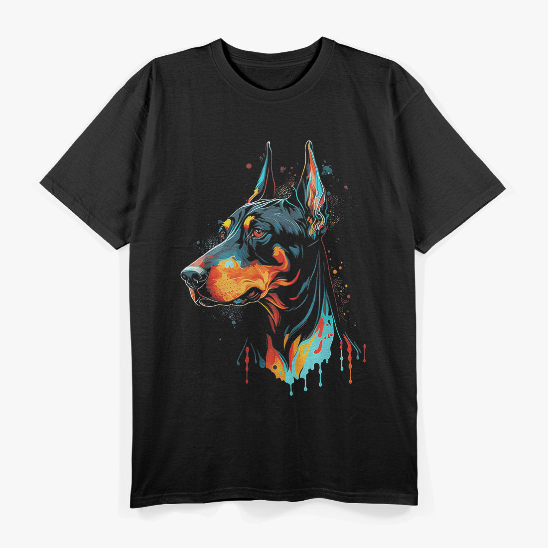 Colorful Doberman Pinscher – Vibrant Dog Lover Graphic T-Shirt