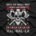 Deck the Halls With Skulls – Funny Viking Christmas Graphic T-Shirt
