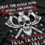 Deck the Halls With Skulls – Funny Viking Christmas Graphic T-Shirt