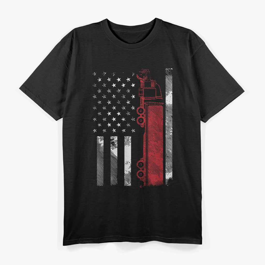 US American Flag Semi Truck Driver 18 Wheeler Trucker Gift T-Shirt