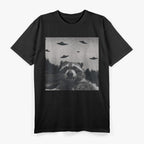 Alien UFO Funny Raccoon Abduction Meme T-Shirt
