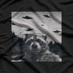 Alien UFO Funny Raccoon Abduction Meme T-Shirt