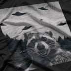 Alien UFO Funny Raccoon Abduction Meme T-Shirt