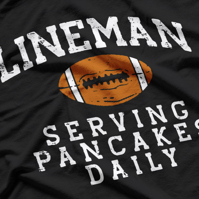 American Football Lineman Serving Pancakes Daily Funny T-Shirt