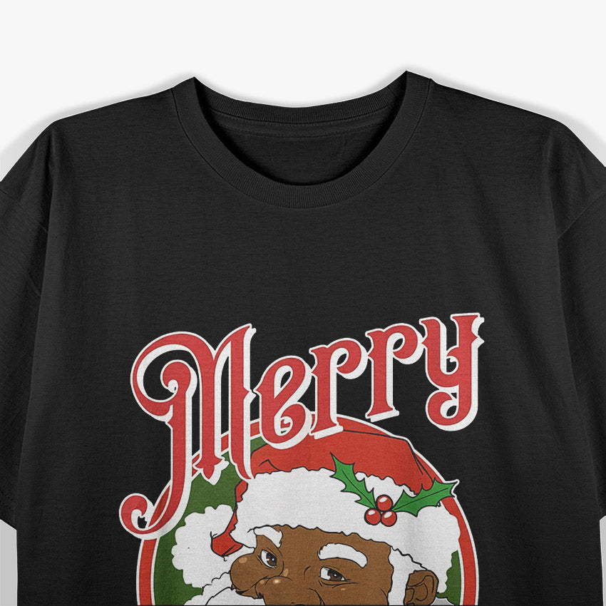 Black Merry Christmas - Bold and Funny Holiday Humor T-Shirt