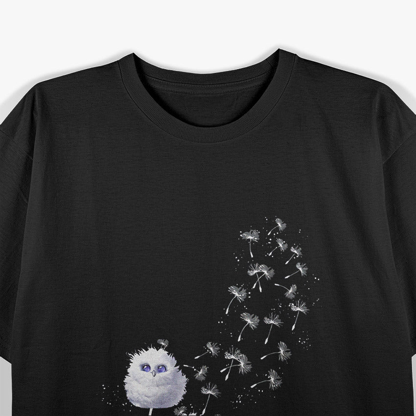 Dandelion and Cute Bird: Whimsical Nature T-Shirt