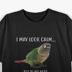 Calm Green Cheek Conure Parrot Lover T-Shirt
