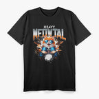 Heavy Metal Cat Drummer Meowtal Funny Music Lover T-Shirt