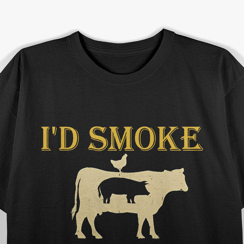 Funny BBQ Grill Shirt with Pig & Cow Design T-Shirt