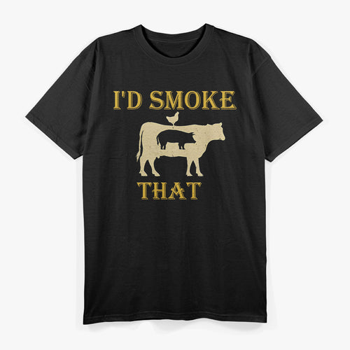 BBQ Lover Smoke That Cow Funny Grilling Graphic T-Shirt