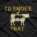 Funny BBQ Grill Shirt with Pig & Cow Design T-Shirt
