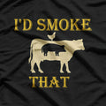 BBQ Lover Smoke That Cow Funny Grilling Graphic T-Shirt