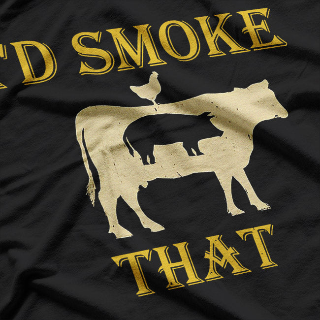 BBQ Lover Smoke That Cow Funny Grilling Graphic T-Shirt