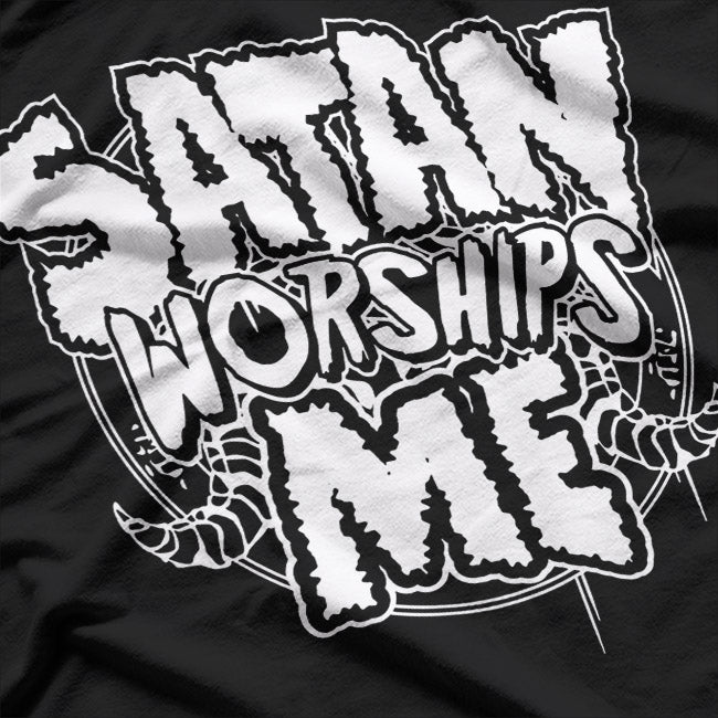 Satans Worships Me Evil Devil Satanics Baphomet Horns T-Shirt