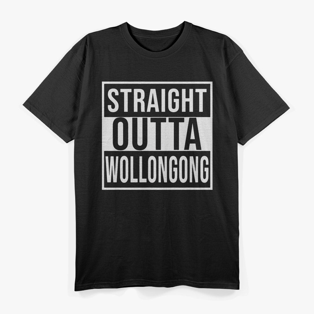Straight Outta Wollongong Funny City Pride Graphic T-Shirt
