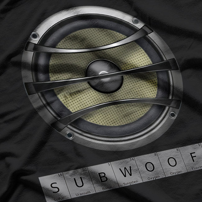 Subwoofer Periodic Table of Elements Funny Audio T-Shirt