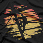 Vintage Electrician  Retro Lineman Power Pole Graphic  T-Shirt
