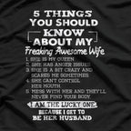 5 Things You Should Know About My Freaking Awesome Wife T-Shirt