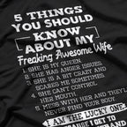 5 Things You Should Know About My Freaking Awesome Wife T-Shirt