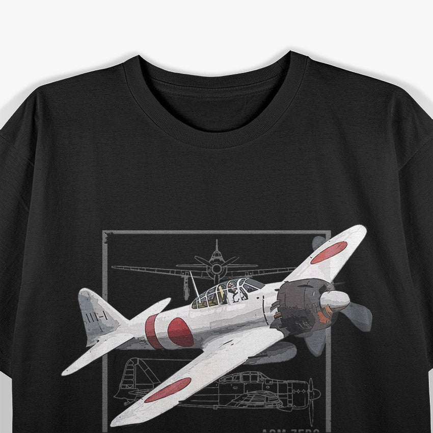 A6M Zero Japanese WWII Fighter Plane T-Shirt