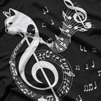 Music and Cats Lover Treble Clef Funny Cat Graphic T-Shirt