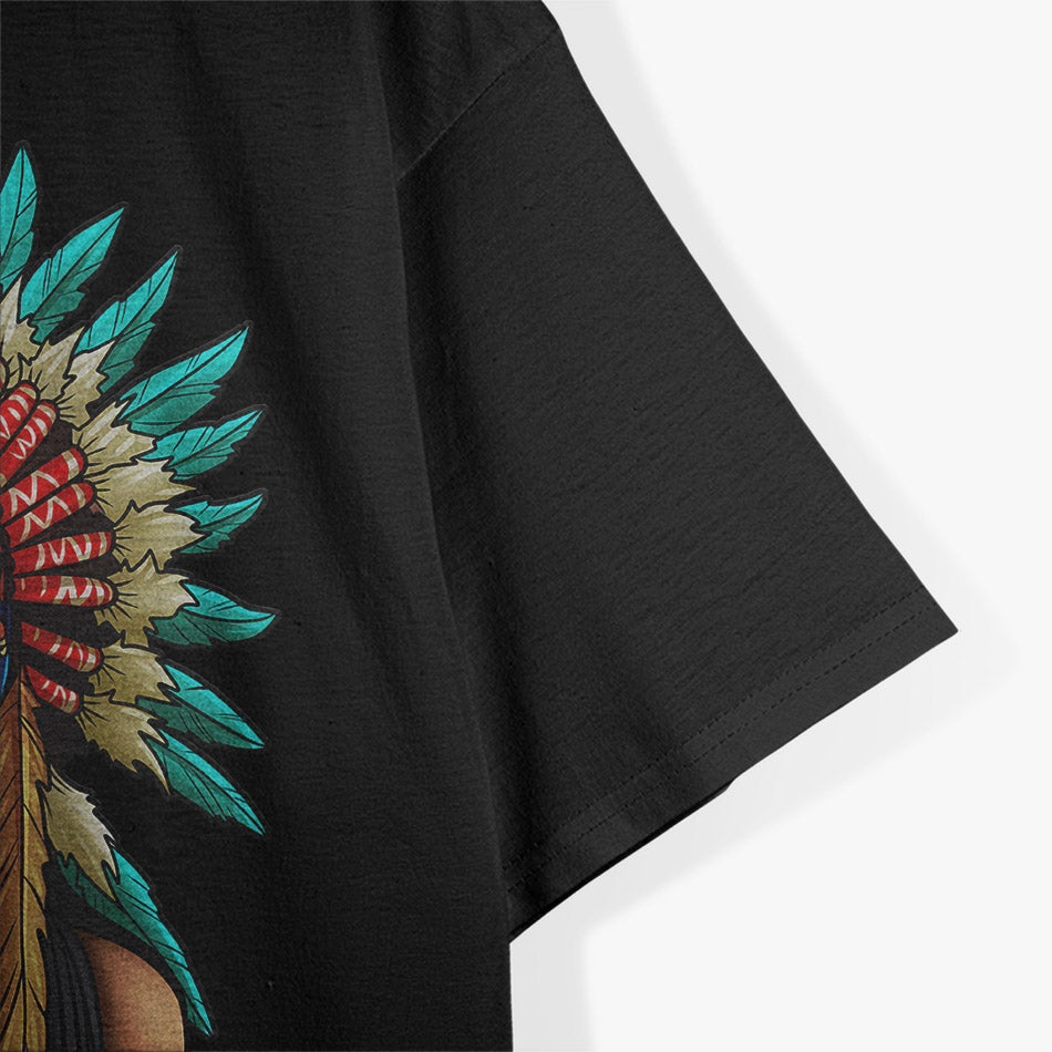 Native Woman Tribal Heritage Inspired Art Graphic T-Shirt